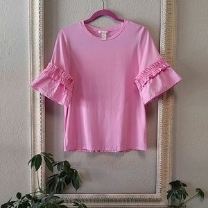 Pink H&M Ruffle-sleeve
